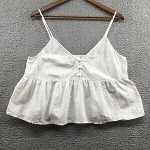 Abound V-Neck Ruffle Bottom Camisole White M